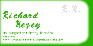 richard mezey business card