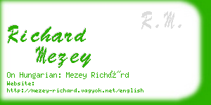 richard mezey business card